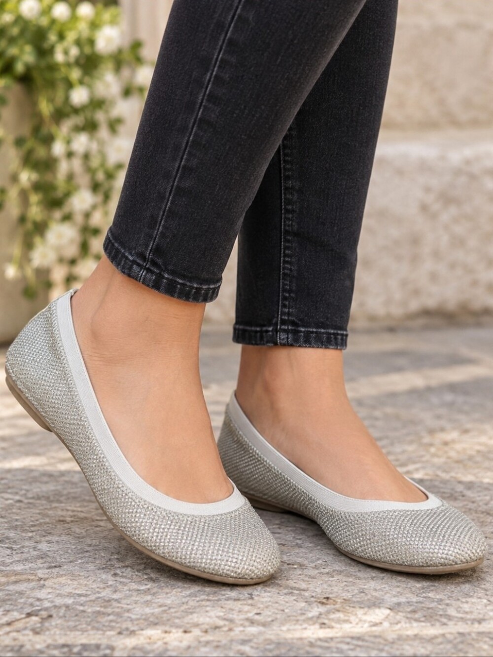 Bandolino NEW Edition Y2K Metallic Champage Balletcore Comfort Flats 7M
